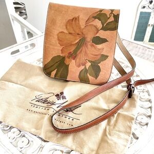 PATRICIA NASH Vintage Brown Leather Lily Crossbody Bag
